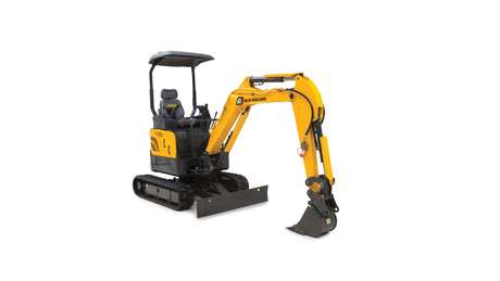 Mini excavator diagonal profile.