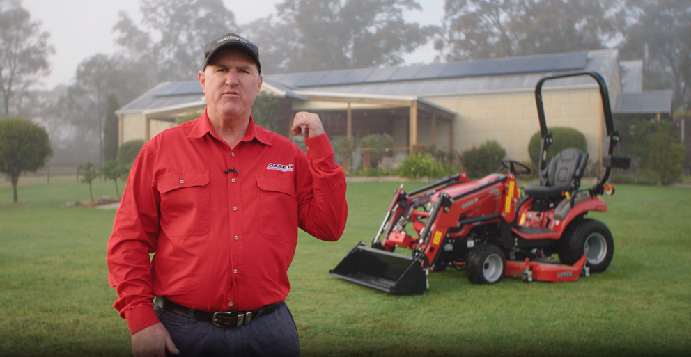 Farmall Subcompact walk around with product manager for tractors, Seamus McCarthy