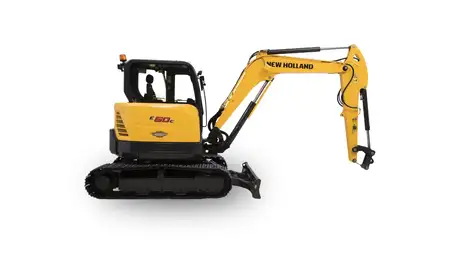 Mini excavator side profile.