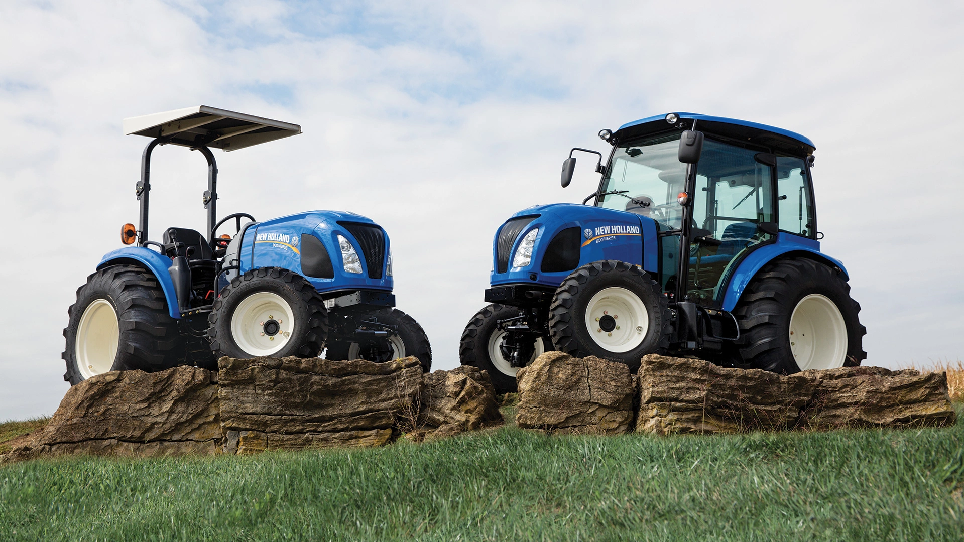 Cab and ROPS versions of the Boomer tractor