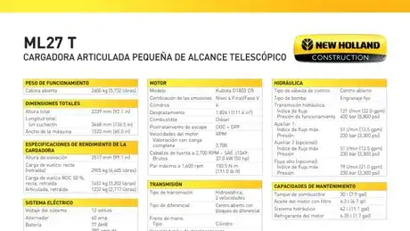 ML27T  - Especificaciones