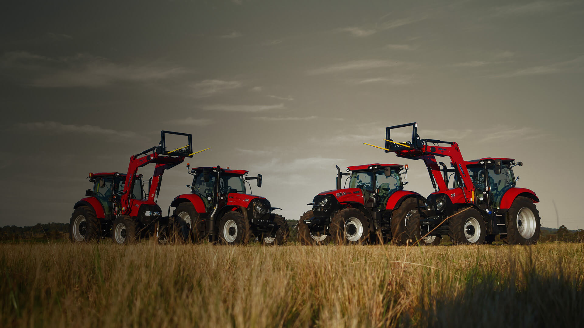 Case IH tractor line up sitting in field with EOFY offers available now