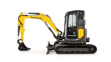Mini excavator side profile.
