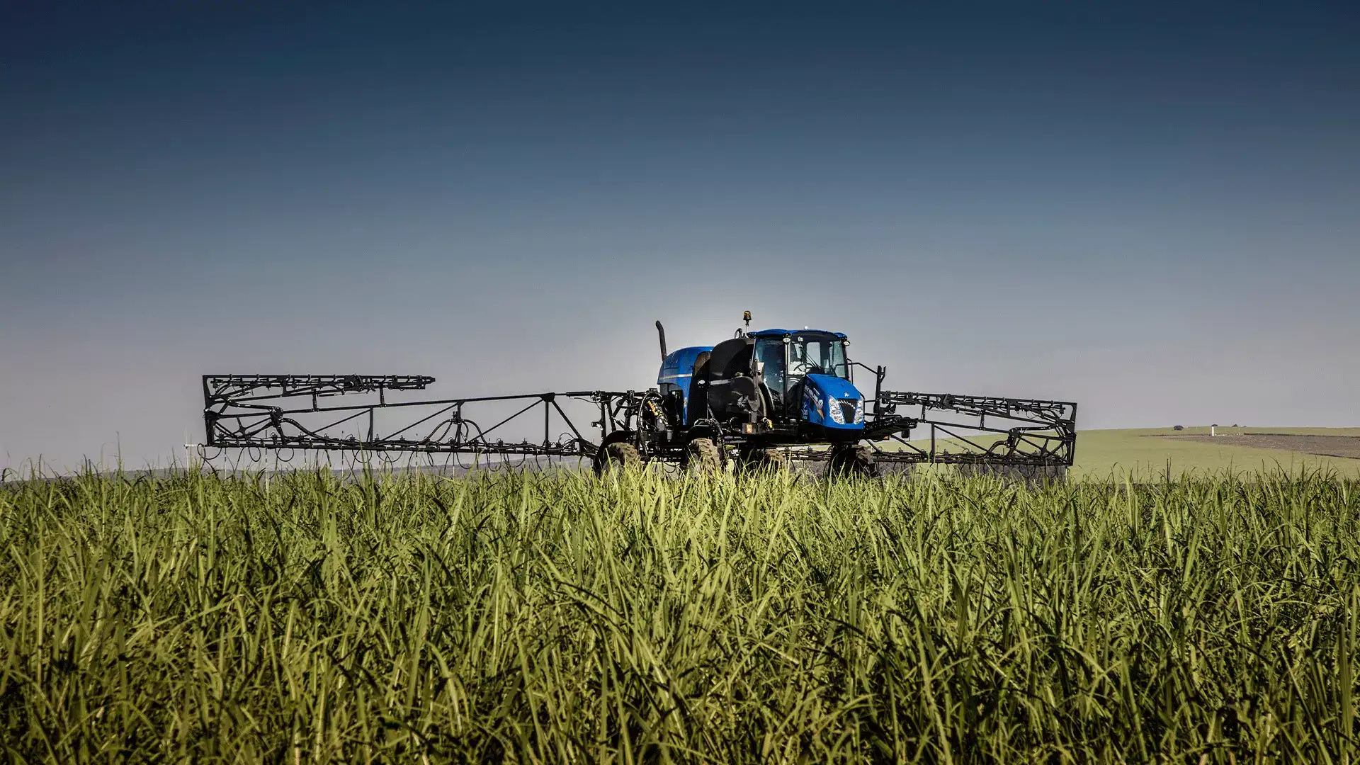 pulverizadores new holland modelo defensor 2500 cana de açúcar em campo