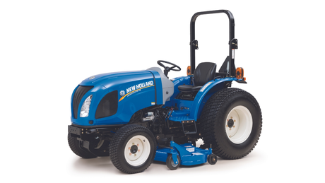 New Holland Mid-Mount Finish Mower on a Boomer tractor