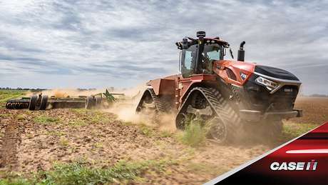 Red Case IH Steiger 715 in field