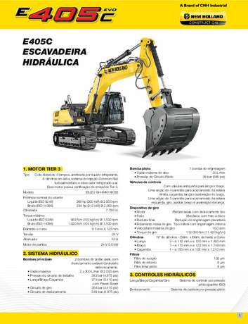 Folheto Técnico - Escavadeira Hidráulica E405C