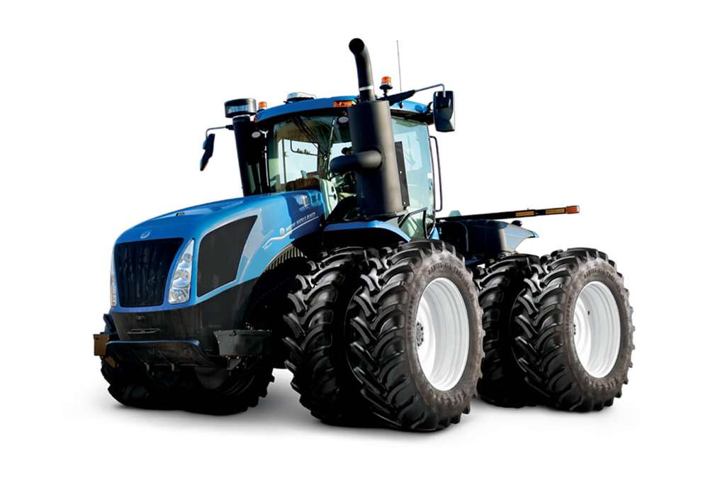 New Holland T9 tractor with clear white background