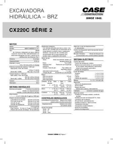 Encarte - CX220C Serie 2