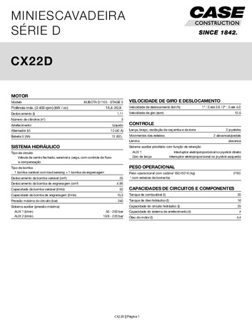 CX22D - Folheto Técnico