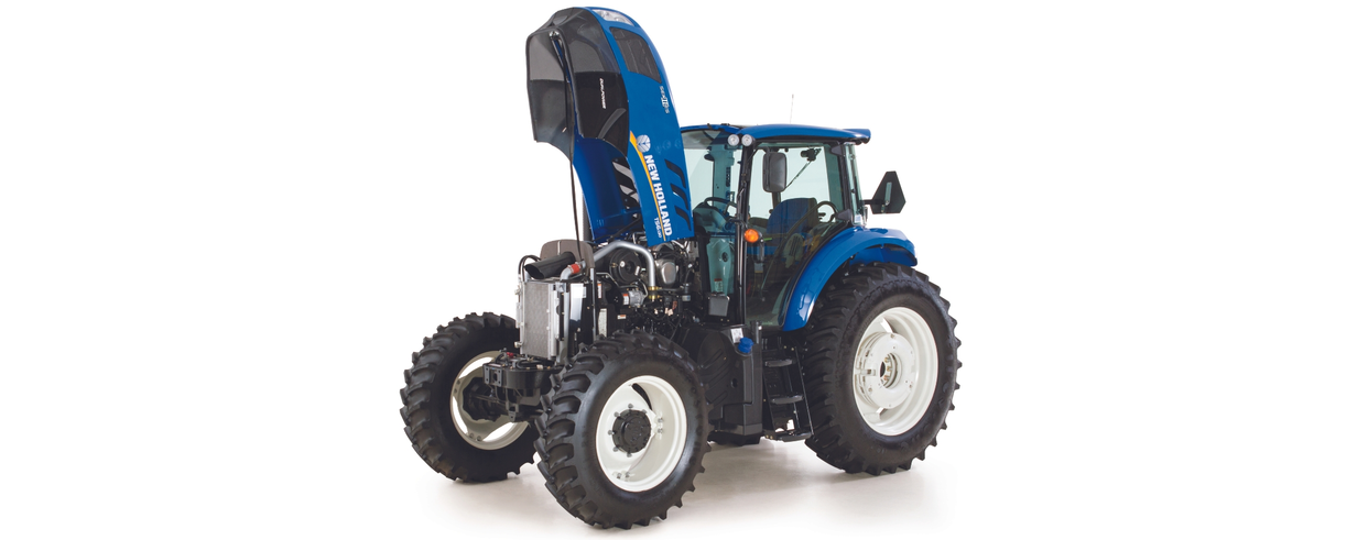 TS6 Series II tractor hood flips open for service