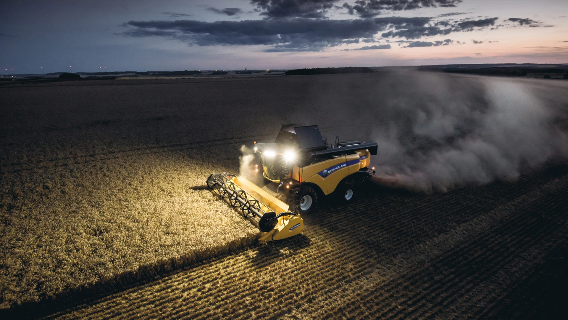 CX5-CX6 Combine harvester working at night
