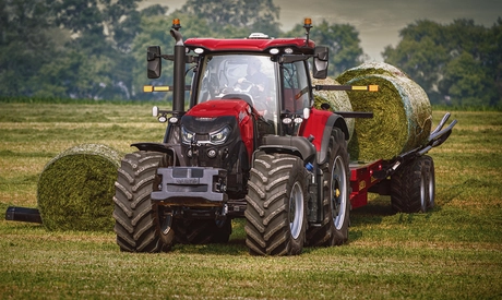 Puma 260 Tractor with Cloverdale Bale Wagon.