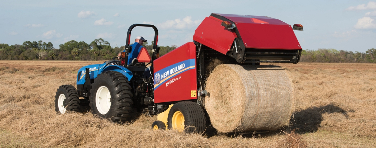 RF Series Fixed Chamber round baler releases a new bale