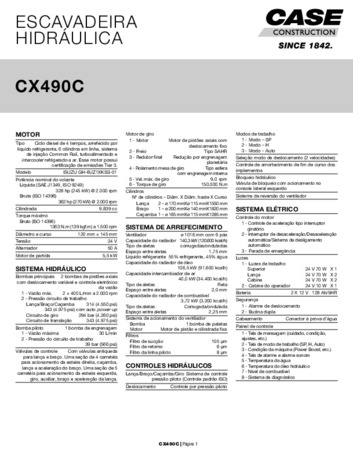 CX490C - Folheto Técnico