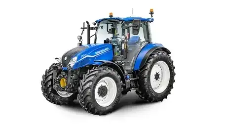 New Holland T5 Dual Command tractor with white background