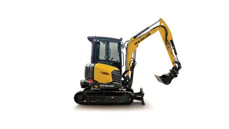 Mini excavator side profile.