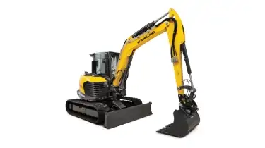 Midi excavator side view.