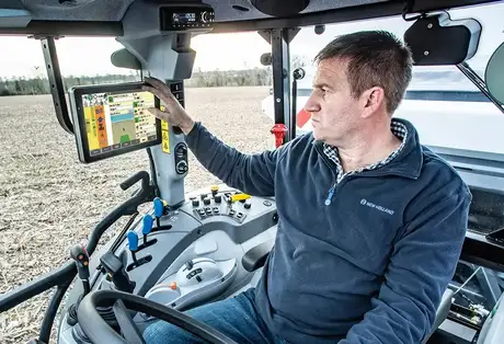 New Holland IntelliView 4 Plus diisplay inside cab of tractor