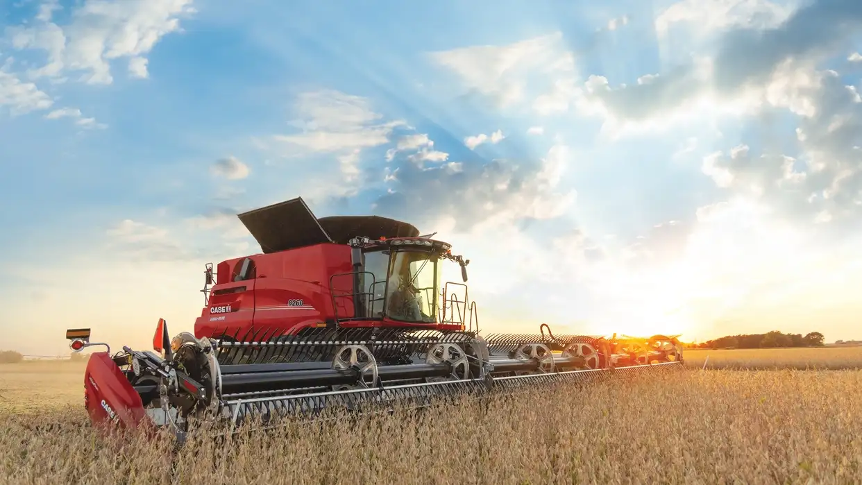 Axial Flow combine harvesting in a field