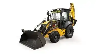 Loader backhoe side view.
