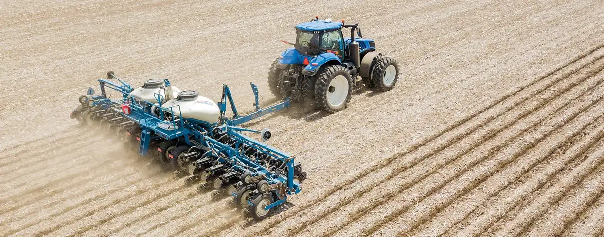 GENESIS® T8 model with rear-mounted seeding implement