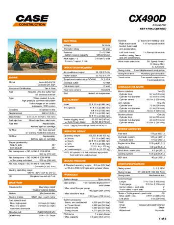 D-Series Crawler Excavators - CX490D