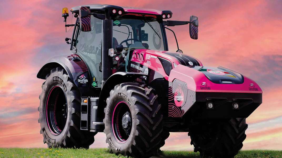 Le tracteur T6 Methane Power New Holland porte les couleurs de la durabilité au Giro d'Italie 2022