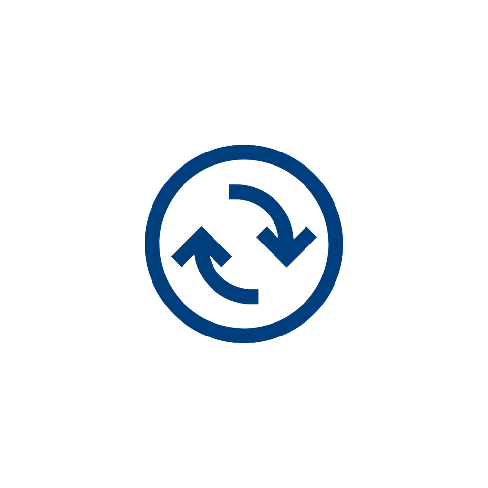 Sync icon in New Holland blue colour