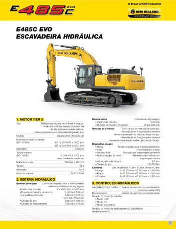 Folheto Técnico - Escavadeira Hidráulica E485C