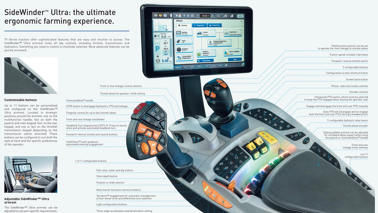 SideWinder Ultra armrest for the T9 Series