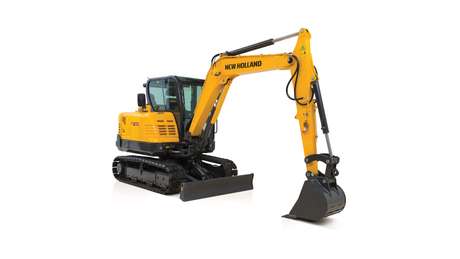 Mini excavator diagonal profile.