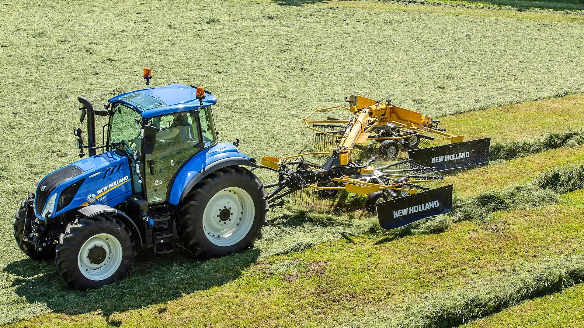 Tractor with Prorotor L Twin Rotor Rake