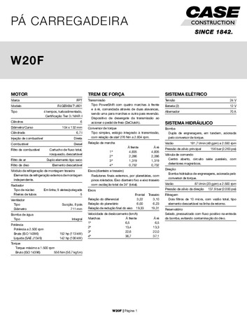W20F - Folheto Técnico