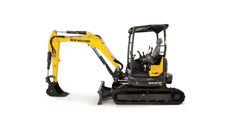 Mini excavator side profile.