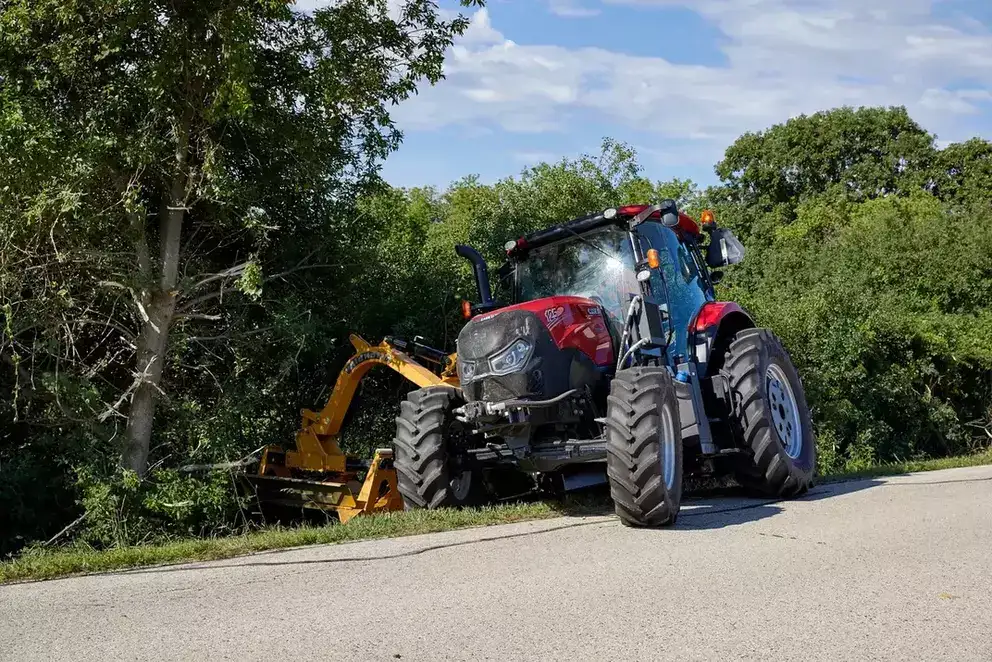 Case IH Maxxum with Boom Mower