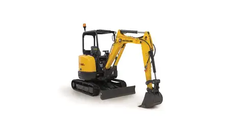 Mini excavator diagonal profile.