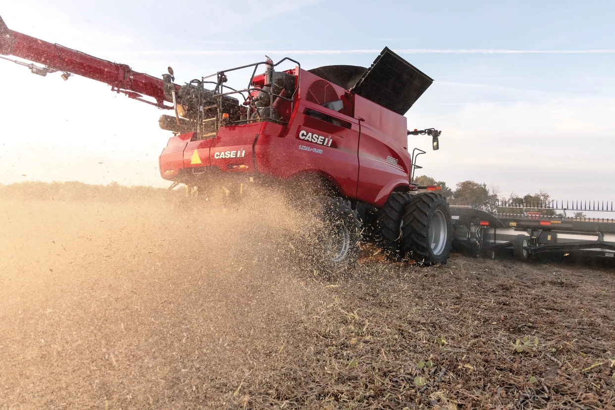 rear view of Axial-flow 8260 expelling chaff