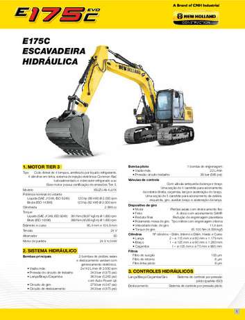 Folheto Técnico - Escavadeira Hidráulica  E175C