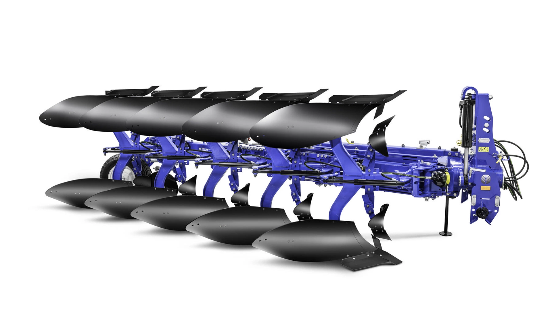 New Holland's 5 furrow fully-mounted variable width reversible plough
