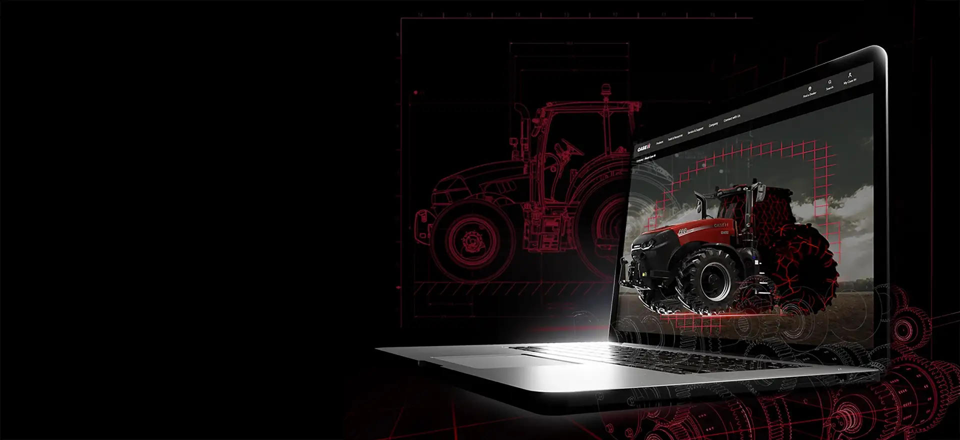 Image of a laptop with tractor on its screen