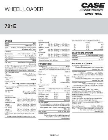 SPEC - WHEEL LOADER 721E