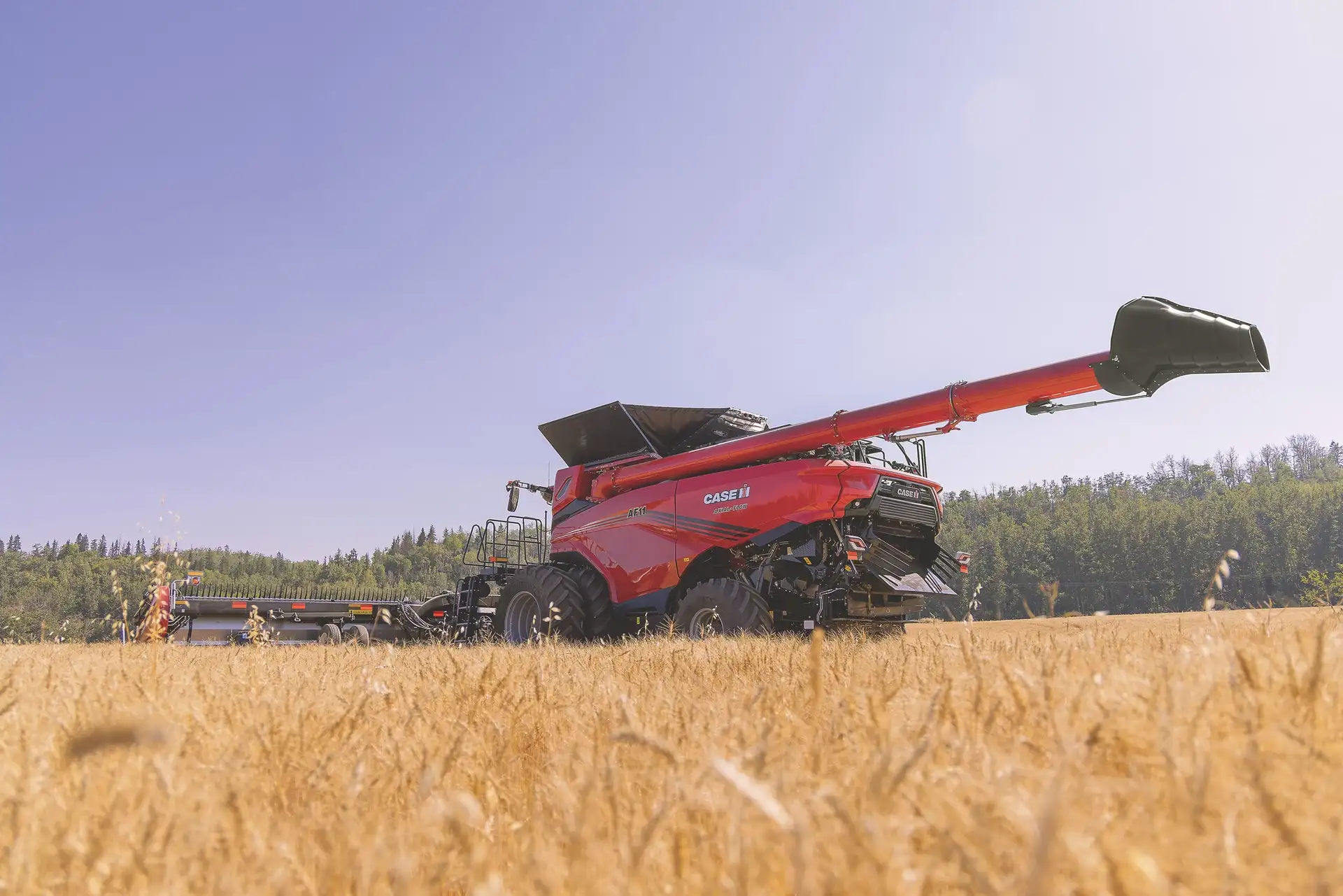 Rear left view of AF11 model combine