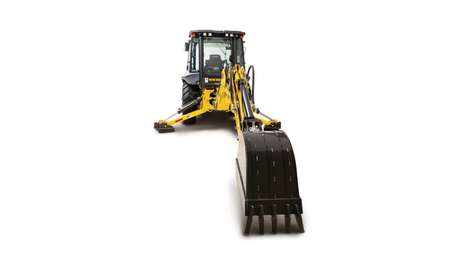 Loader backhoe back view.
