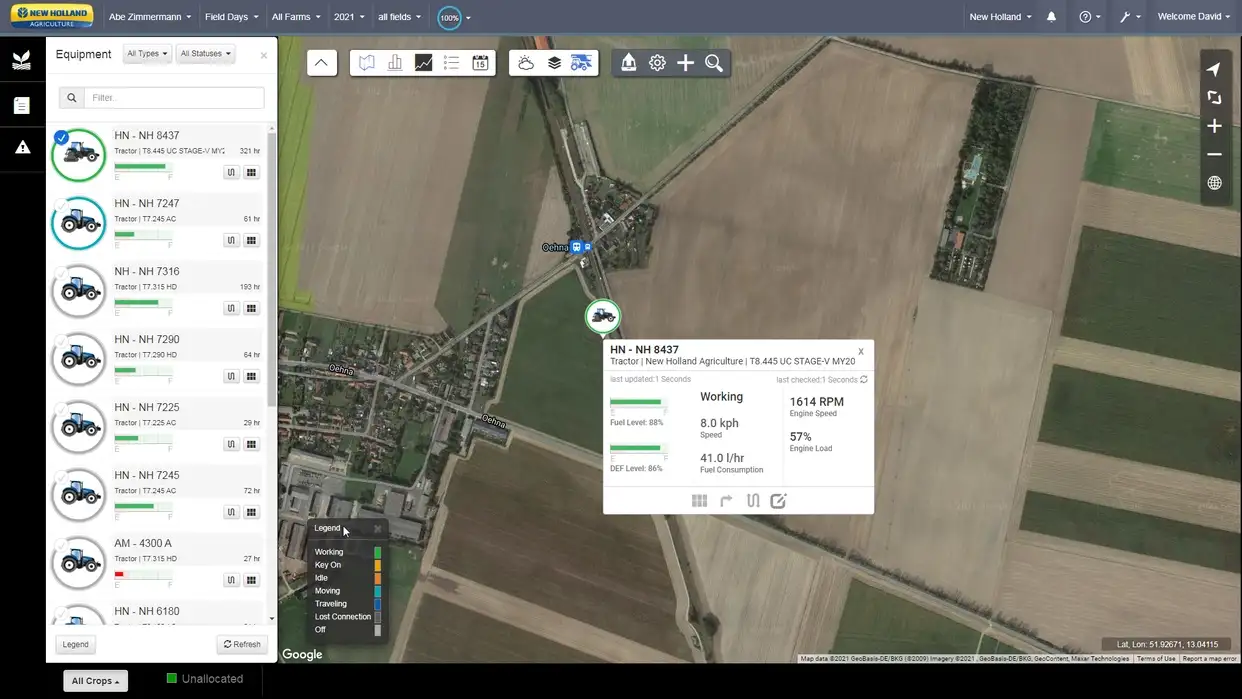 New Holland FieldOps™ - MyFleet - New Holland PLM (Precision Agriculture)