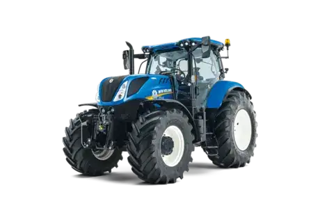 New Holland T7 Tier 3 tractor in studio shot, with transparent background