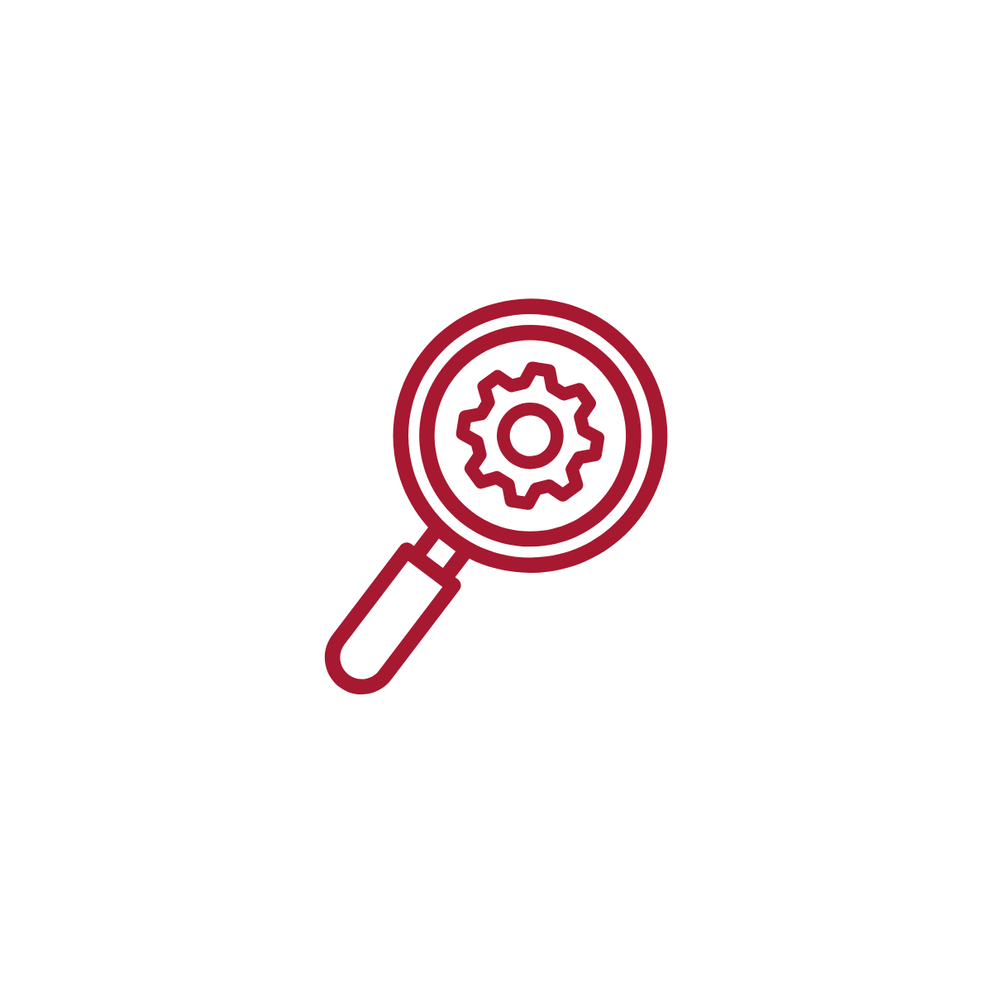 Fluid analysis icon in Case IH red