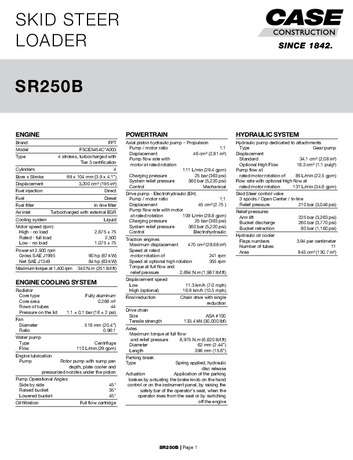 SPEC - SR250B