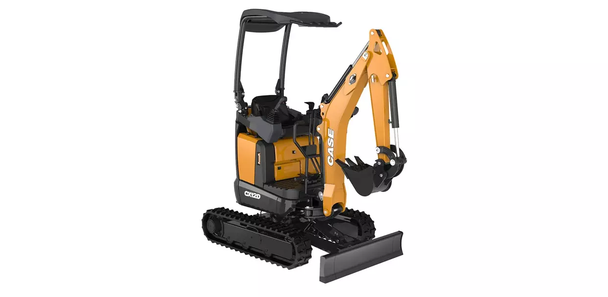 Orange and yellow CASE CX12D mini excavator factory product image