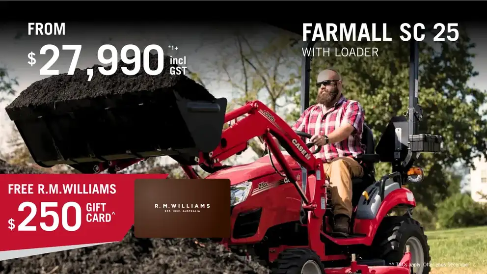 Red Case IH Farmall 25C Subcompact tractor